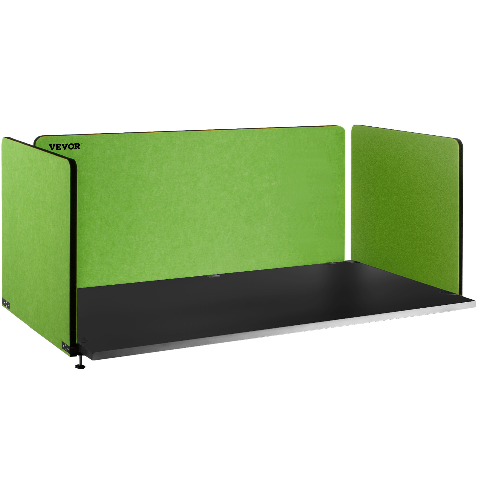 green VEVOR desk divider with black base for workspace privacy.