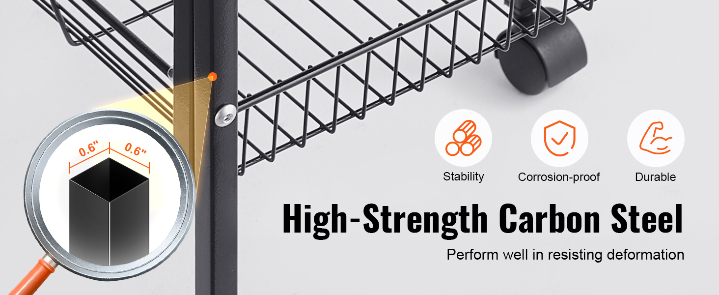 high-strength carbon steel structure for VEVOR flight bird cage, featuring stability, corrosion-proof, and durability.