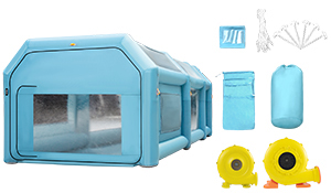VEVOR inflatable paint booth with accessories and blowers included.