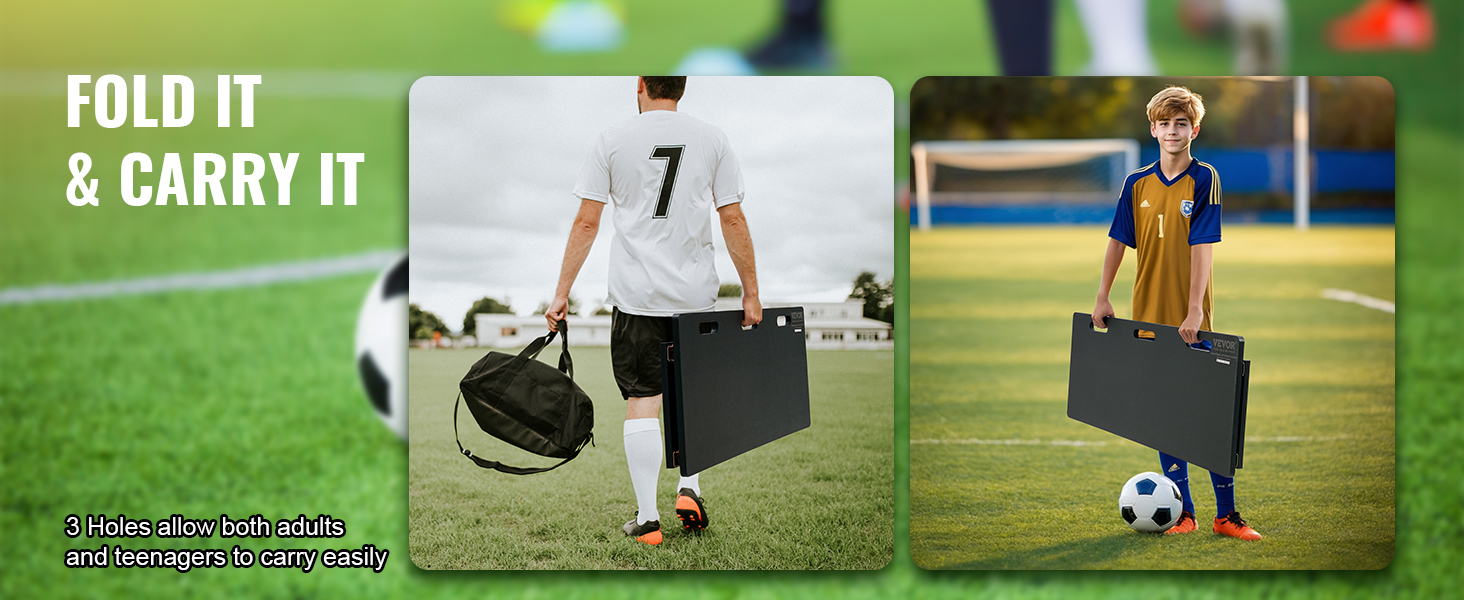 VEVOR futbola atlēts ir ideāli piemērots ērtai transportēšanai laukumā gan pieaugušajiem, gan pusaudžiem.