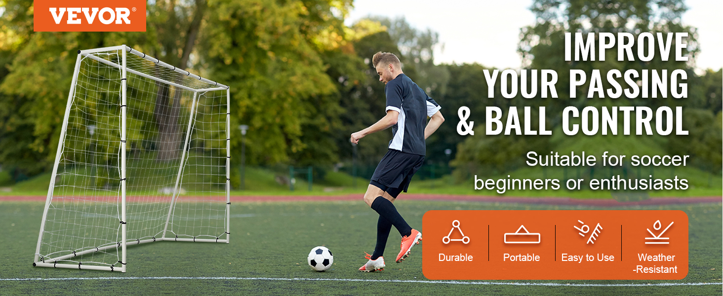 VEVOR soccer rebound trainer for improved passing and ball control. ideal for beginners and enthusiasts.