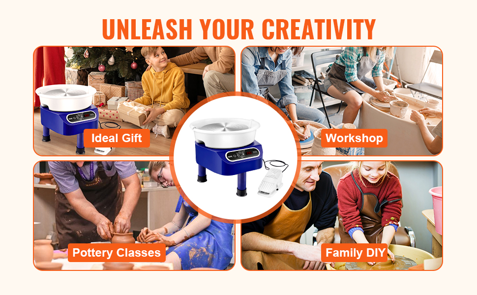 VEVOR pottery wheel for workshops, family diy, pottery classes, and ideal gifts. unleash creativity.