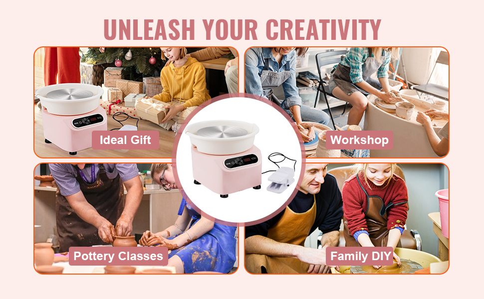 VEVOR pottery wheel for ideal gift, workshops, pottery classes, and family diy activities.