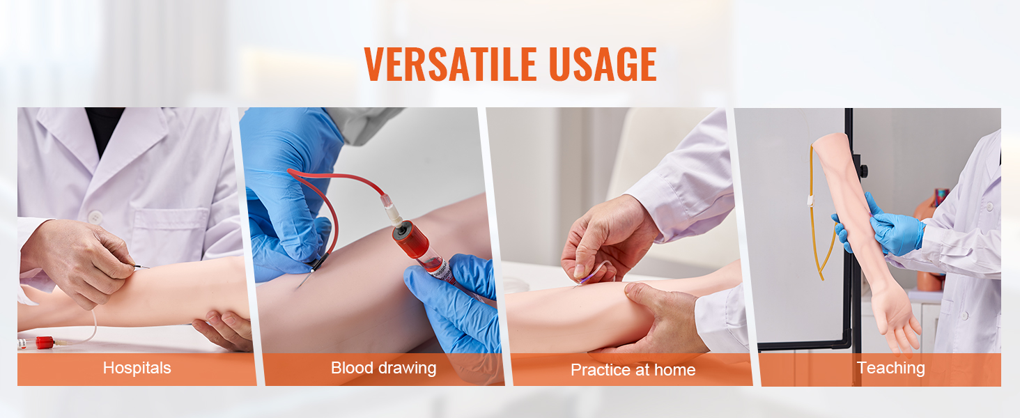 VEVOR phlebotomy practice kit used for hospitals, blood drawing, practice at home, and teaching.