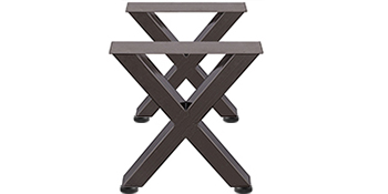 VEVOR steel table legs in black, x-shaped design, shown in a pair.