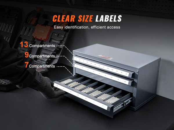 VEVOR end mill dispenser cabinet with dual protection, anti-warp, rust and corrosion resistant.
