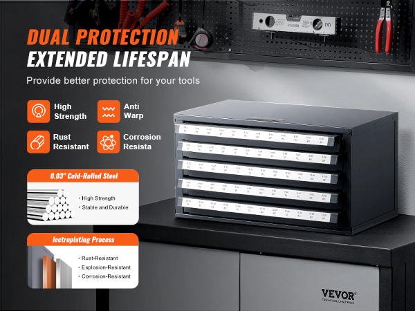 VEVOR tap dispenser cabinet with high strength, anti-warp, rust, and corrosion-resistant features.