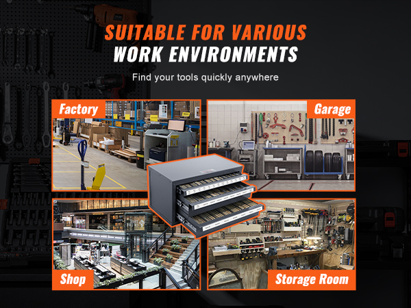 VEVOR tap dispenser cabinet for factory, garage, shop, and storage room organization.