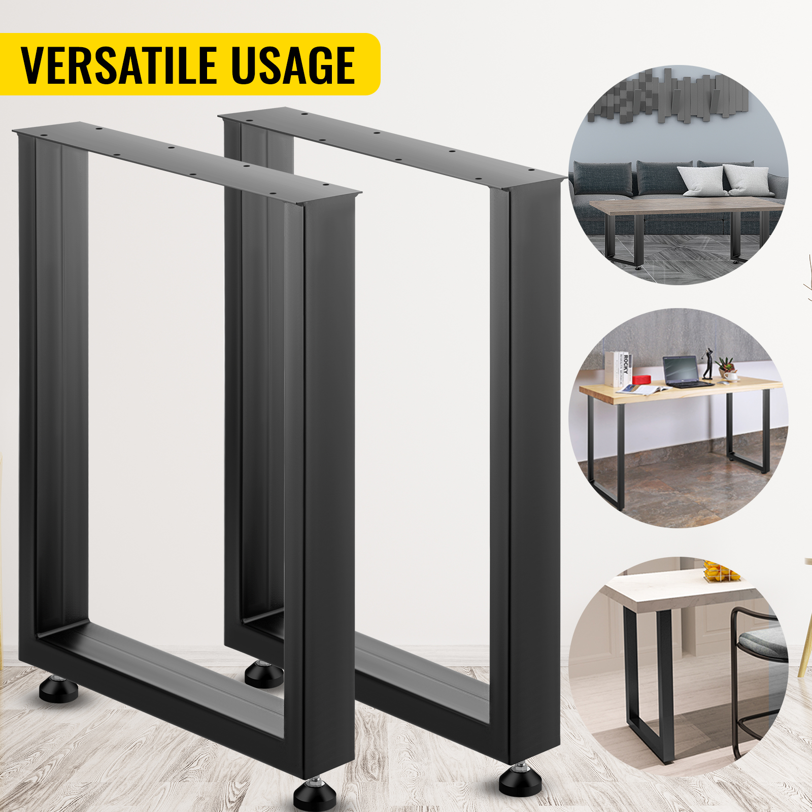 VEVOR steel table legs for versatile usage in various furniture setups.