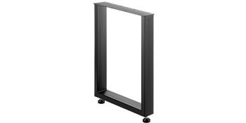 black rectangular VEVOR steel table legs with adjustable feet on a white background.