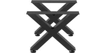 black VEVOR steel table legs in x-frame design.