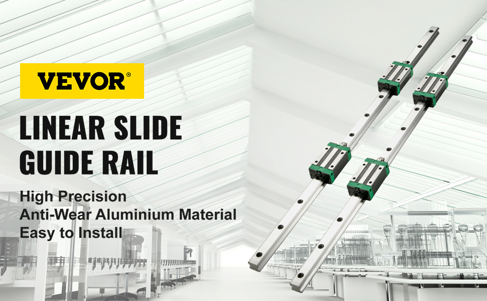 VEVOR linear rail kit: high precision, anti-wear aluminum, easy installation.