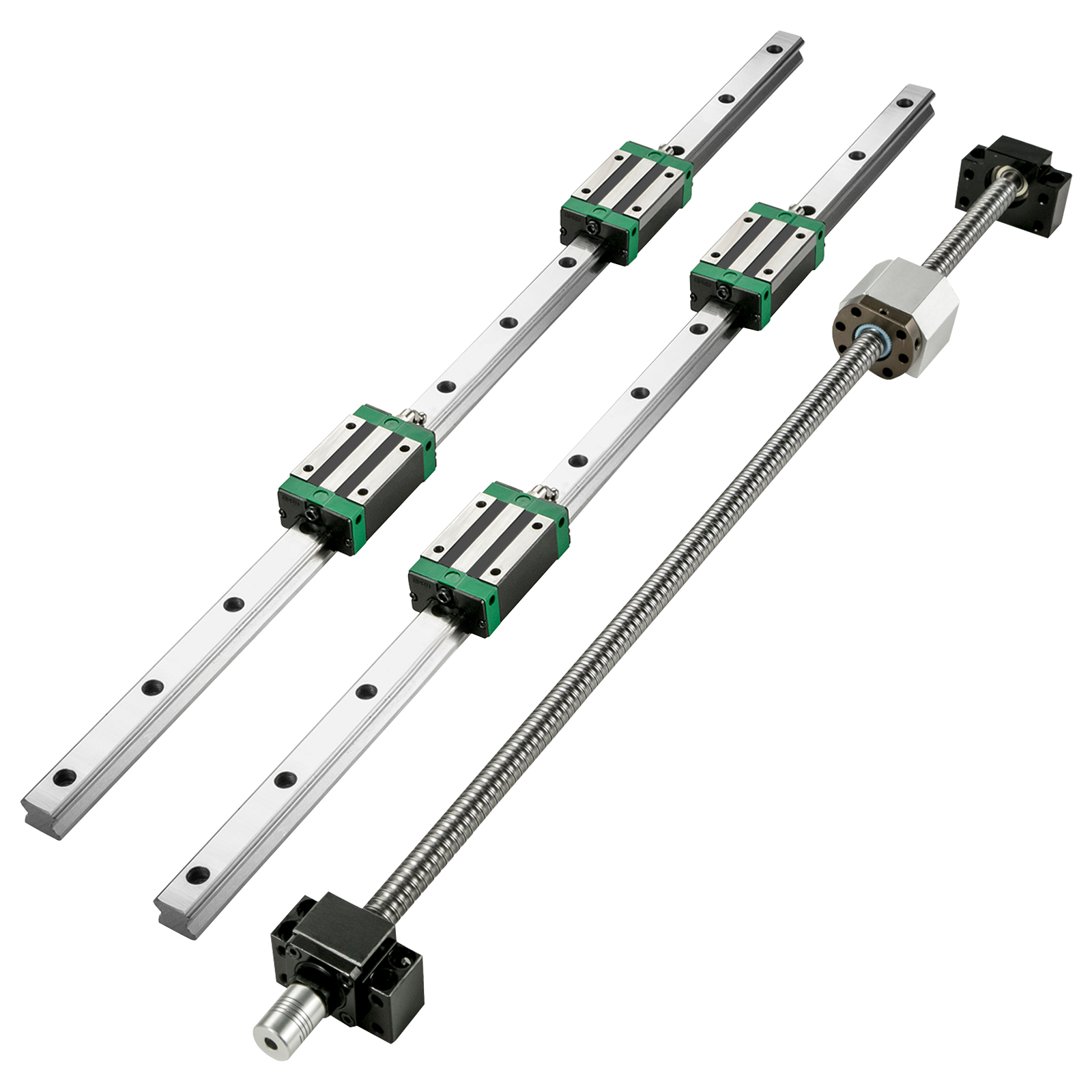 VEVOR linear guide rail and lead screw set with green blocks and steel rods