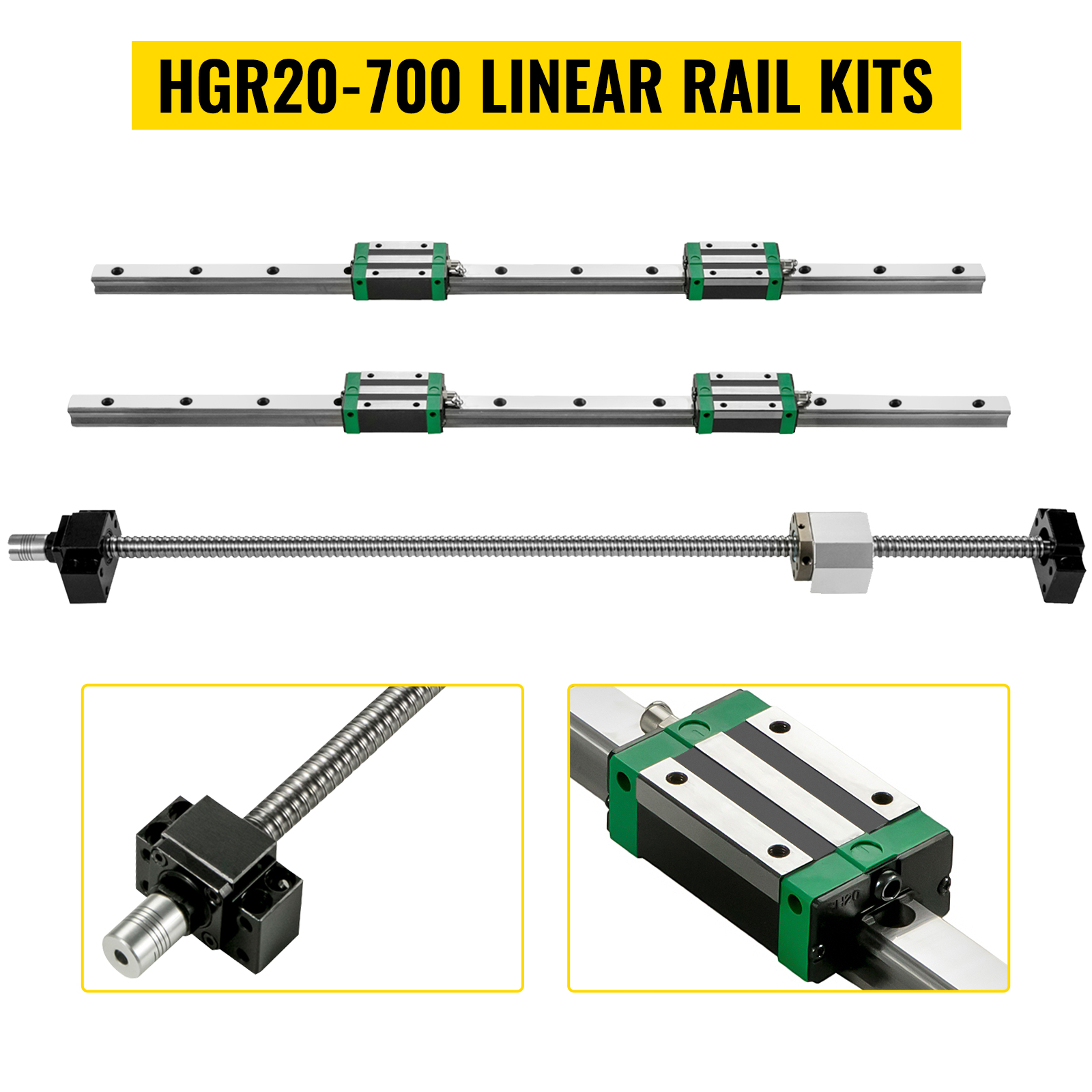 hgr20-700 linear rail kits with VEVOR linear guide rail and screw assembly