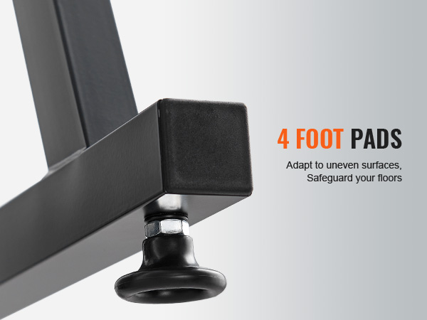 VEVOR piano keyboard stand with 4 foot pads, adapt to uneven surfaces, safeguard your floors.