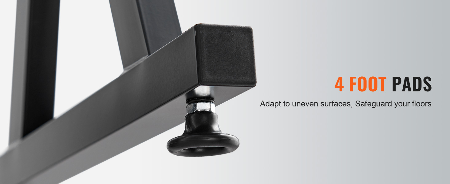 VEVOR piano keyboard stand with 4 foot pads, adapt to uneven surfaces, safeguard your floors.
