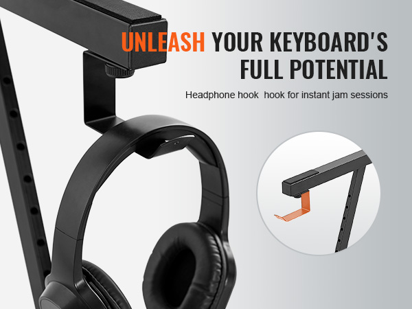 VEVOR piano keyboard stand with headphone hook for instant jam sessions. unleash your keyboard’s potential.