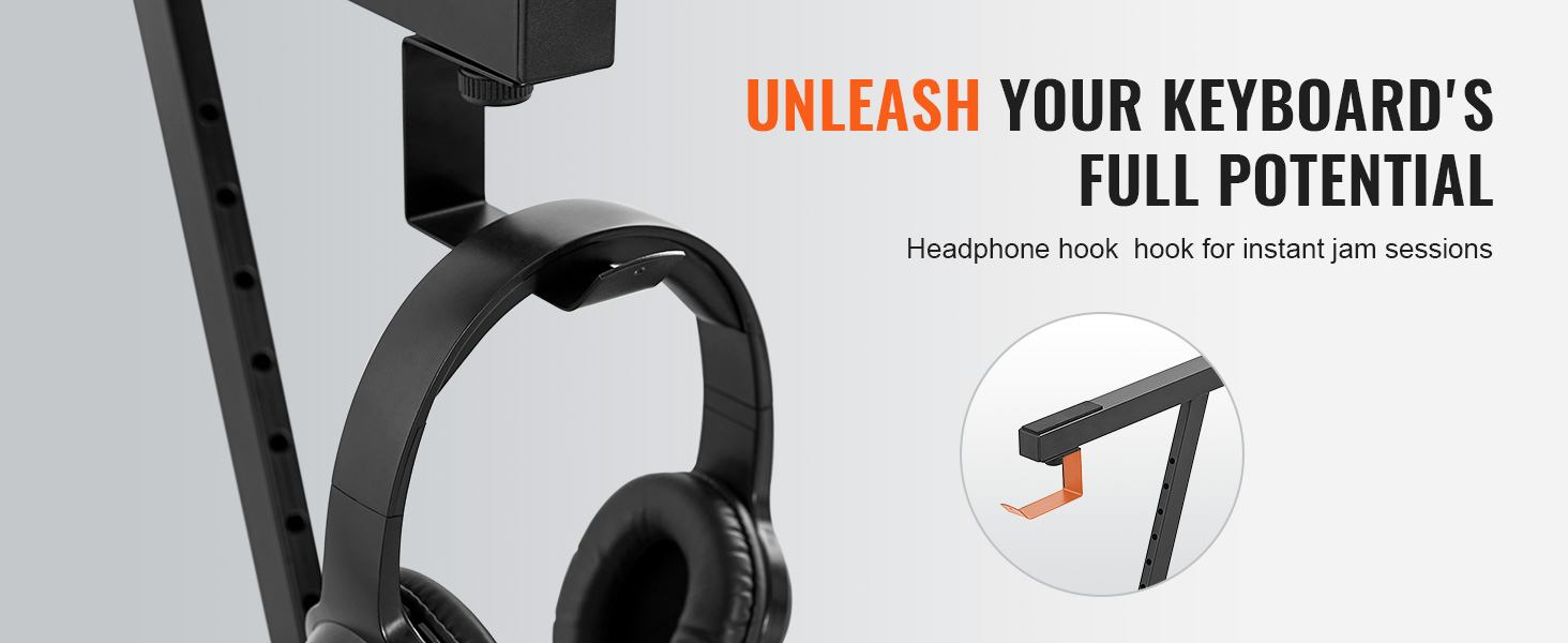 VEVOR piano keyboard stand with headphone hook for instant jam sessions. unleash your keyboard’s potential.