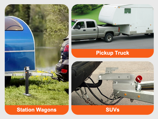 VEVOR trailer coupler for station wagons, pickup trucks, and suvs ensures enhanced traction and secure towing.