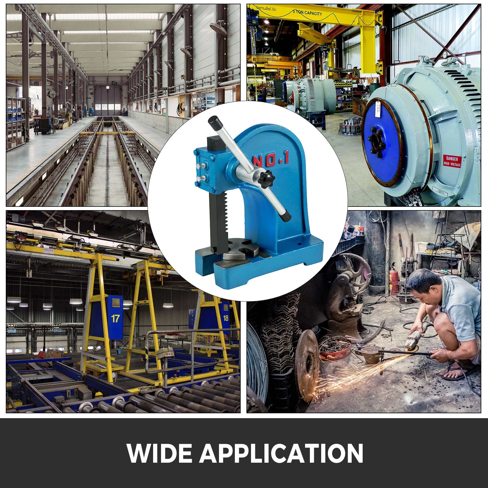 VEVOR arbor press in various industrial applications, showcasing versatility and wide use.