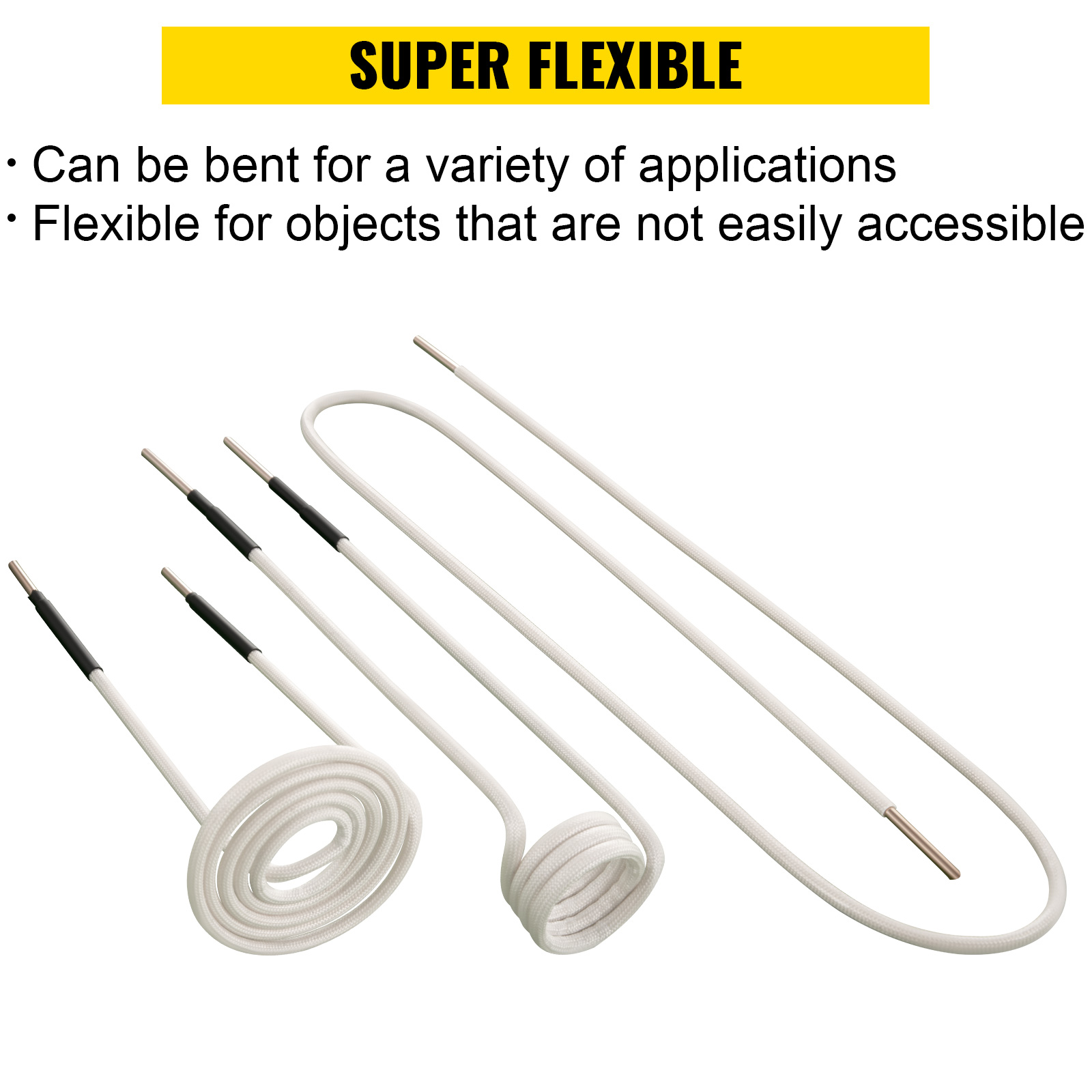 VEVOR induction heater kit with flexible and bendable white coils for various applications.