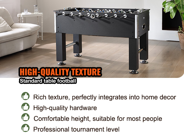 VEVOR foosball table in modern living room with high-quality texture and professional features.