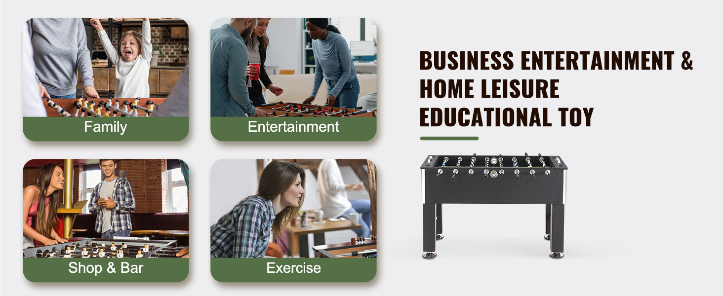 VEVOR foosball table perfect for family, entertainment, shop & bar, exercise; ideal for business and home leisure.