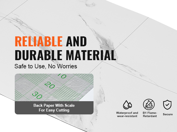 VEVOR self adhesive vinyl floor tiles, waterproof, wear-resistant, b1 flame-retardant, secure.