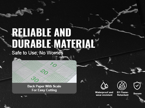 VEVOR self adhesive vinyl floor tiles - durable, safe, waterproof, fire-resistant, easy to cut.
