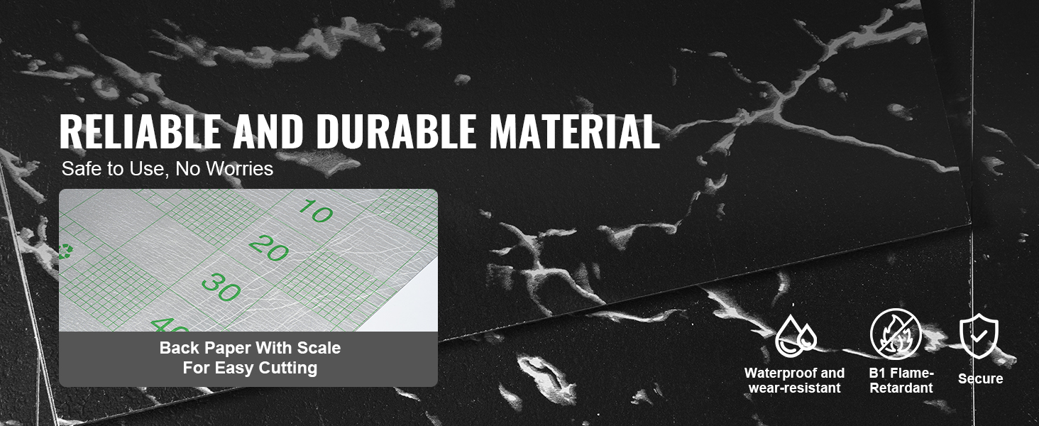 VEVOR self adhesive vinyl floor tiles - durable, safe, waterproof, fire-resistant, easy to cut.