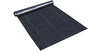 VEVOR weed barrier fabric roll with green stripes unrolled on white background.