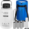 VEVOR 10L Liquid Nitrogen Container   Cryogenic LN2 Tank with Straps  6 Canisters for Lab  Research