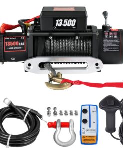 VEVOR 13500 lbs (6123 kg) 12V elektriskais vinčas kravas auto ar 24m sintētisko trosi un tālvadības pulti