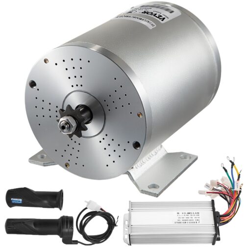 VEVOR 1800W 48V Brushless DC Motor Kit with 32A Speed Controller Throttle Grip for Go Karts