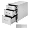 Vevor Stainless Steel 3 Tier Outdoor Kitchen Drawer Cabinet with Handle 35x58 cm for BBQ Storage