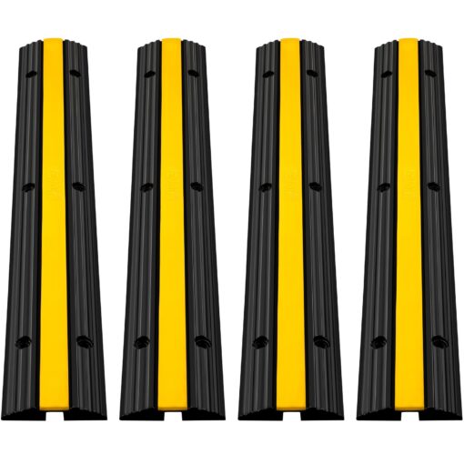 VEVOR 4 Pack 1 Channel Rubber Cable Protector Ramp