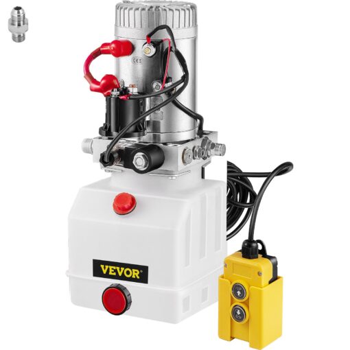 VEVOR 12V 4L Single Acting Hydraulic Pump for Dump Trailers Lifting with Remote