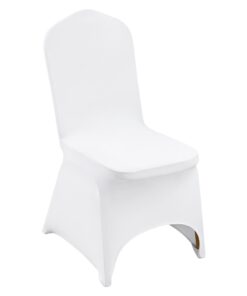 VEVOR 50pcs White Spandex Chair Covers – Stretch Washable Slipcovers for Weddings