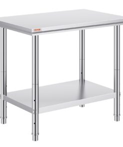 VEVOR Stainless Steel Work Table 60x90x80 cm