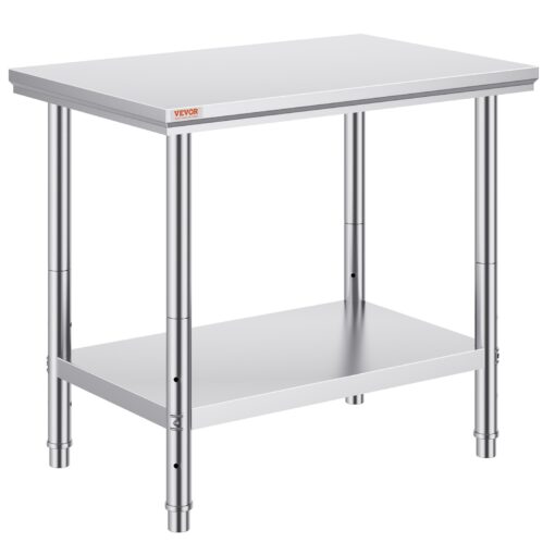 VEVOR Stainless Steel Work Table 60x90x80 cm