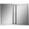 Stainless Steel Outdoor Kitchen Access Doors 755x53 cm BBQ Island Cabinet Doors
