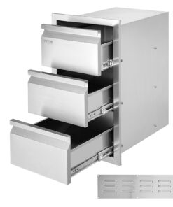 201 Stainless Steel Triple Access Drawer for Outdoor Kitchen & BBQ Island