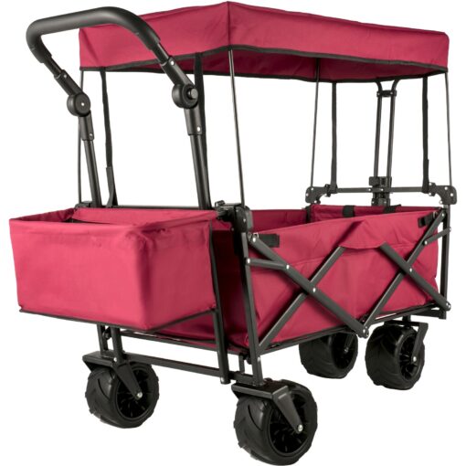 VEVOR Collapsible Folding Wagon Cart with Removable Canopy