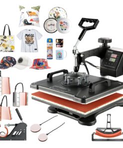 VEVOR 8-in-1 Heat Press Machine 38x30cm | Multifunctional Swing Away Sublimation Printer for T-Shirts