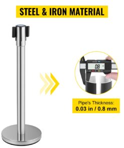 2pcs Stainless Steel Queue Barrier with 2m Retractable Belt