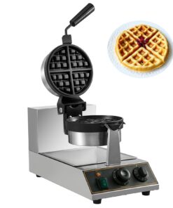 Commercial Electric Rotating Belgian Waffle Maker 1100W