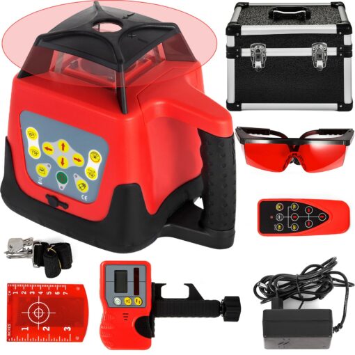 VEVOR 360° Rotating Self Leveling Red Laser Level with Receiver Remote