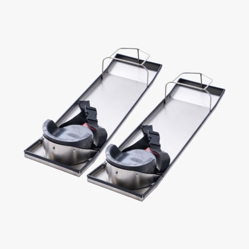 VEVOR Stainless Steel Concrete Knee Boards 70x20 cm with Knee Pads Straps for Finishing Smoothing Pair