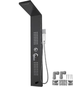 VEVOR 5-in-1 Stainless Steel Shower Panel Tower with Waterfall