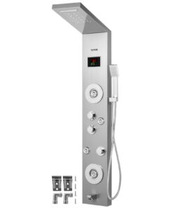 VEVOR 6-in-1 Stainless Steel Shower Panel Tower with LED Display